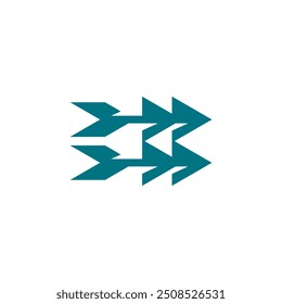 Dual Bow Arrow, Bowmen Outpost Target Logo Design Vector