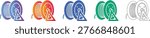 Dual Cable Reel Vector Icon Set vol 1728