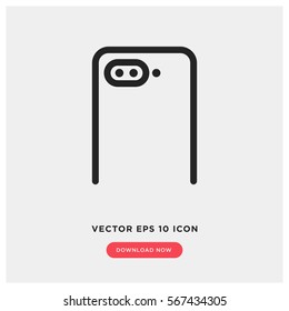 Dual camera smartphone vector icon, 7 plus camera symbol. Modern, simple flat vector illustration for web site or mobile app