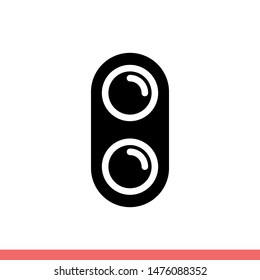 Dual camera vector icon, photo symbol. Simple, flat design for web or mobile app