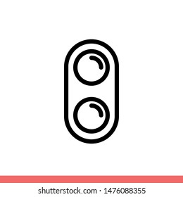 Dual camera vector icon, photo symbol. Simple, flat design for web or mobile app