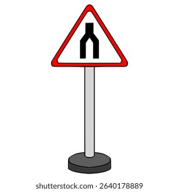Dual carriageway ends illustration hand drawn isolated vector
