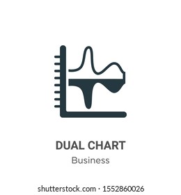 Dual chart vector icon on white background. Flat vector dual chart icon symbol sign from modern business collection for mobile concept and web apps design.