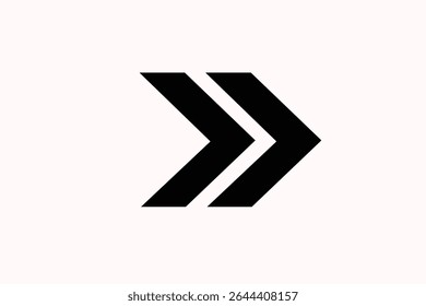 Dual chevron graphic illustration suggesting progression, direction, or next level	