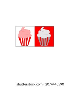 zweifarbiger Cupcake-Symbol