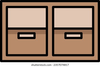 Icono de vector de gabinete de compartimento doble