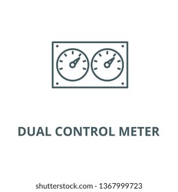 Dual control meter  line icon, vector. Dual control meter  outline sign, concept symbol, flat illustration