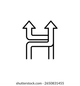 Dual Directional Arrows Representing Choices And Diverging Paths Forward