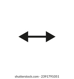 Dual double ended arrow. Thin straight two sided arrow. Vector illustration and symbol.