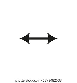 Doppelpfeil. Dünne, gerade, zweiseitiger Pfeil. Vektorgrafik und Symbol.