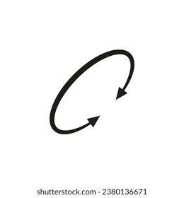 Dual double ended semi circle arrow. Semicircular round long two sided arrow. 