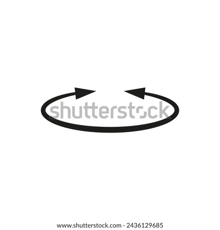 Dual double ended semi circle arrow. Semicircular round long two sided arrow. Vector illustration. 