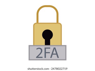 Dual factor authentication gold padlock