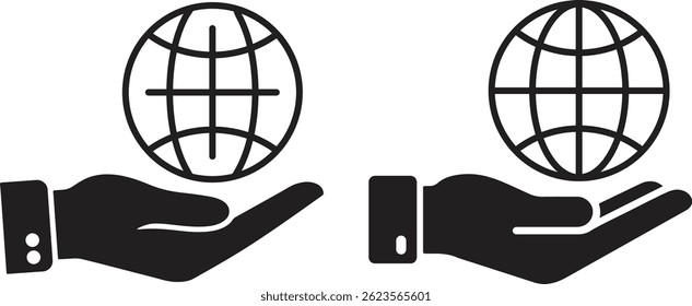 Dual Globe Stewardship Icon Balancing Abstract and Tangible Global Responsibility