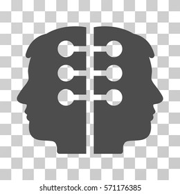 Dual Head Interface icon. Vector illustration style is flat iconic symbol, gray color, transparent background. Designed for web and software interfaces.