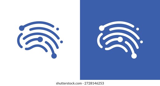 Logotipo de duplo significado que combina um cérebro e elementos tecnológicos, simbolizando inteligência, inovação, inteligência artificial e pensamento digital avançado.