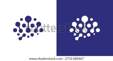 Dual meaning logo combining a brain and connected dots, symbolizing intelligence, neural networks, data connectivity, and advanced thinking or AI-driven solutions.