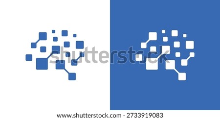 Dual meaning logo combining a brain and digital connection elements, symbolizing intelligence, neural networks, data-driven insight, and advanced digital or AI solutions.
