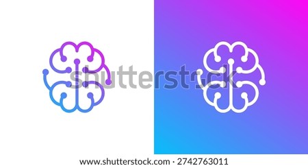 Dual meaning logo combining brain and dot connection elements, symbolizing intelligence, neural networking, data integration, innovation, and advanced AI-driven solutions.