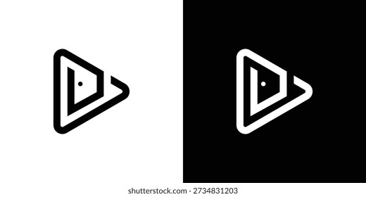 Dual meaning logo combining a door and play symbol, representing access, opportunity, new beginnings, and the start of an engaging experience.