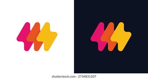Logotipo de duplo significado que combina elementos de flash e tecnologia, simbolizando velocidade, inovação, potência e soluções digitais rápidas e eficientes.