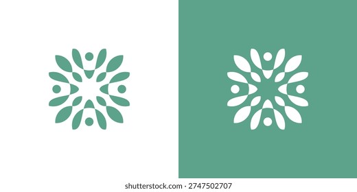 Dual meaning logo combining people, unity, and partner elements, symbolizing collaboration, trust, teamwork, strong relationships, and collective success within a connected community.