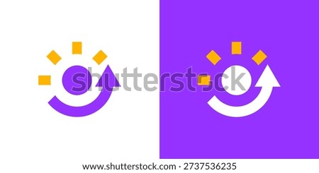 Dual meaning logo combining people, sun, and an upward arrow, symbolizing positive energy, growth, leadership, and progress toward a brighter future.