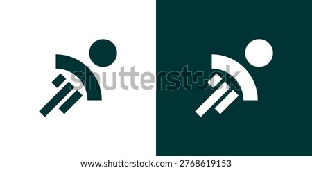 Dual meaning logo combining people and launch elements, symbolizing momentum, progress, dynamic teamwork, adaptability, and a smooth journey toward shared goals