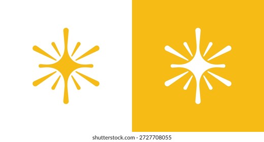 Logotipo de doble significado que combina Elementos de chispa y estrella, simbolizando la inspiración, la innovación, la creatividad y las ideas sobresalientes con una identidad moderna y dinámica.
