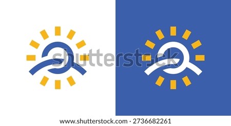 Dual meaning logo combining sun and people elements, symbolizing warmth, positivity, energy, growth, and a bright, people-centered community.