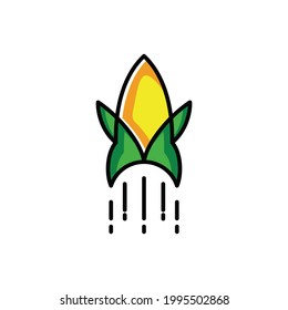 Dual Meaning Logo Design Combination of Rocket and Banana