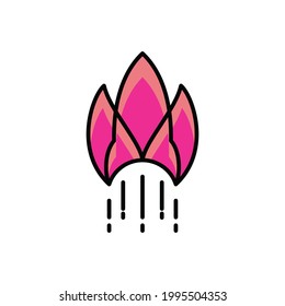 Dual Meaning Logo Design Combination of Rocket and Lotus flower