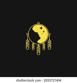 dual meaning logo of dream catcher and beauty women