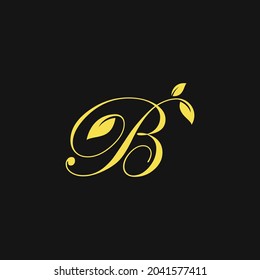 logotipo de doble significado vector de letra b y hojas
