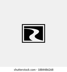 Dual meaning vector logo design letter R with River 