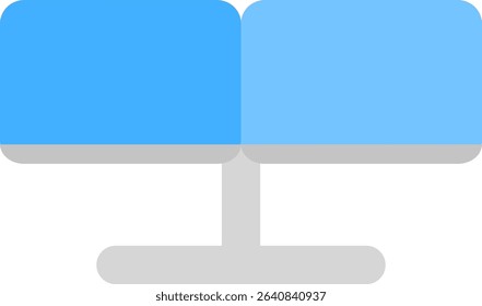 dual monitor icon flat style design
