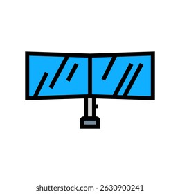 dual monitor setup gaming pc color icon vector. dual monitor setup gaming pc sign. isolated symbol illustration