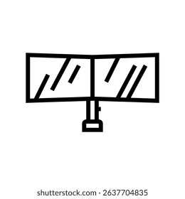 dual monitor setup gaming pc line icon vector. dual monitor setup gaming pc sign. isolated contour symbol black illustration
