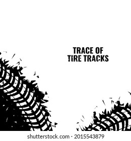 dual round turn trace of tire track frame background design