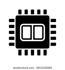 Dual Screen Controller Chip Icon Vector Design