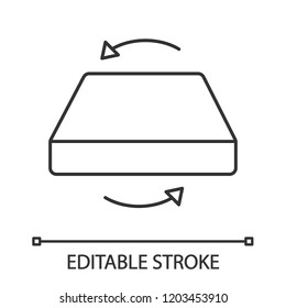 Dual season two-sided mattress linear icon. Thin line illustration. Winter summer isothermal mattress. Bedding. Contour symbol. Vector isolated outline drawing. Editable stroke