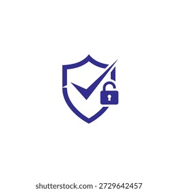 Dual security symbol checked shield with padlock verified data protection locked success internet safety assurance certified status