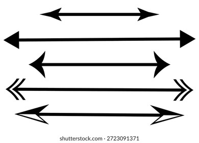 Flecha de semicírculo doble. Símbolo de flecha curva de doble cabeza. Curvado semicircular. Diseño reemplazable. dos iconos de flecha lateral 