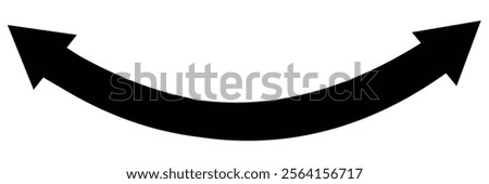 Dual semi circle arrow icon vector set. Semicircular curved double ended arrow. Vector illustration. 