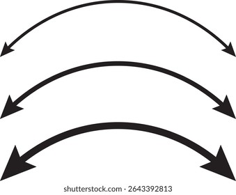 Seta semicírculo dual definida, Preto, vermelho, ponteiro de estoque, direção, design de aplicativo e logotipo, ícone de seta azul, ilustração vactor,
