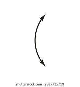 Dual semi circle arrow. Vector illustration. Semicircular curved thin long double ended arrow.	
