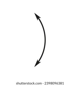 Dual semi circle arrow. Vector illustration. Semicircular curved thin long double ended arrow.	

