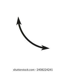 Dual semi circle arrow. Vector illustration. Semicircular curved thin long double ended arrow.	
