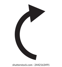 Dual semi circle arrow. Vector illustration. Semicircular curved thin long double ended arrow. Dual sided arrow Vector.