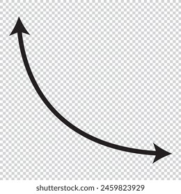 Doppelter Halbkreis-Pfeil. Vektorillustration. Symbol für lange Vektorgrafiken. Horizontaler Doppelpfeil. Vektorgrafik 10 EPs.